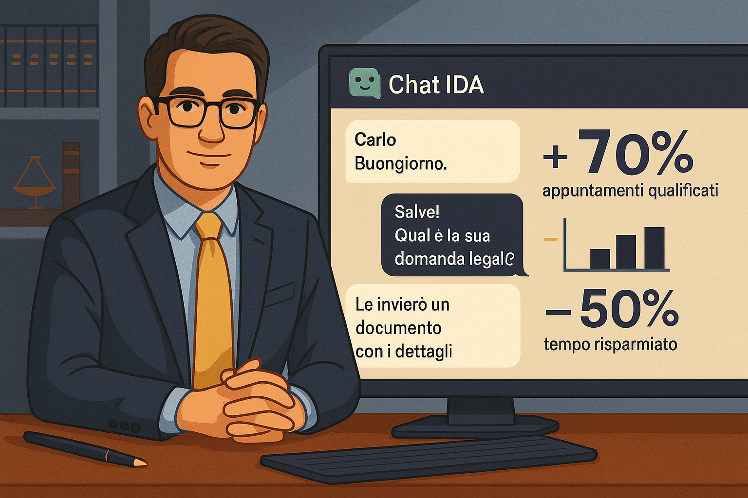 Scenario d'uso illustrativo: Chat IDA per studi professionali