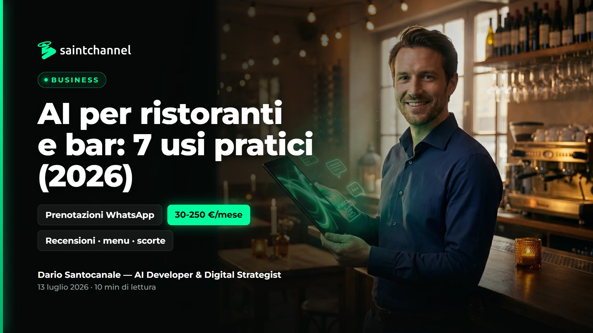 AI per Ristoranti e Bar: 7 Usi Pratici (2026)