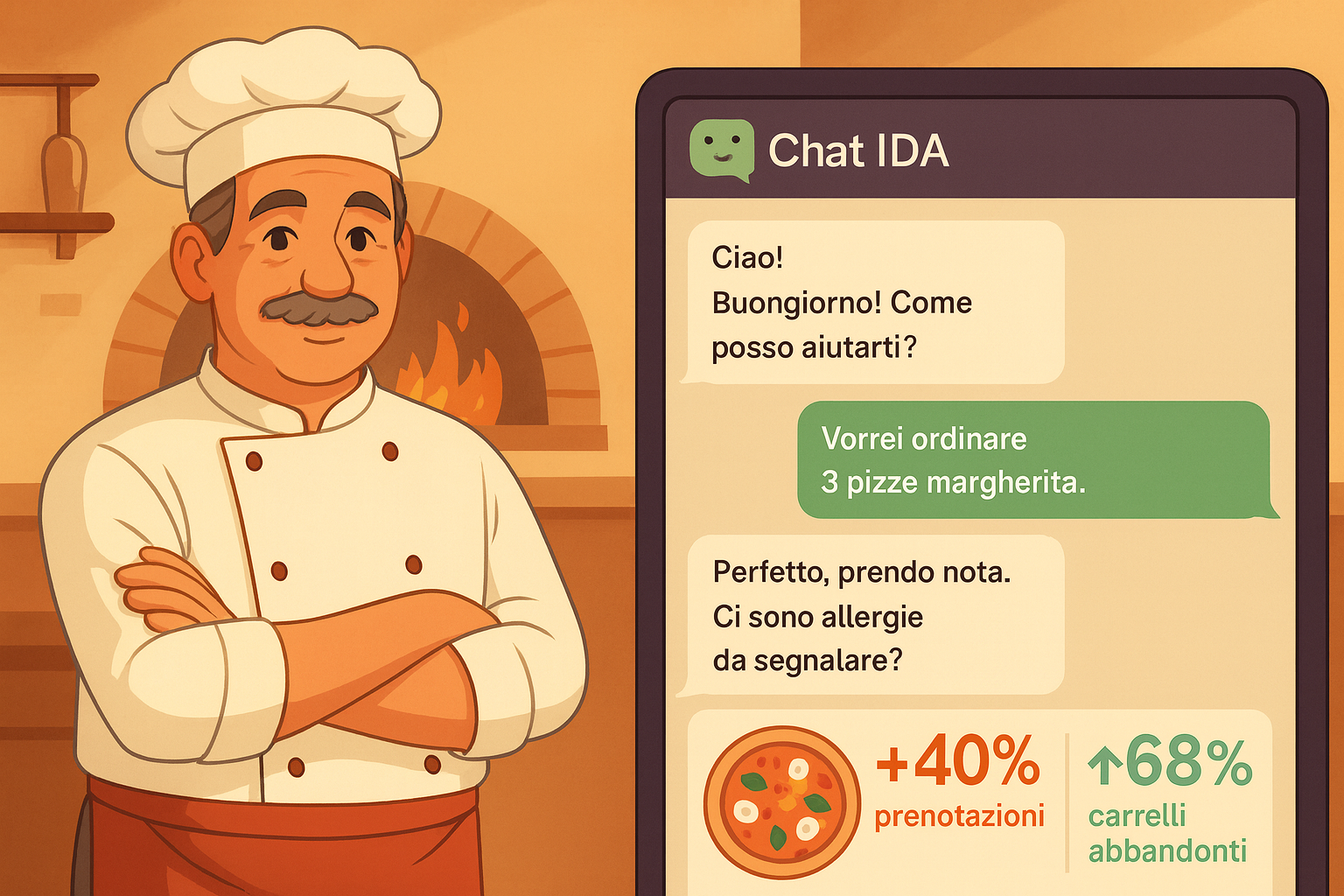 Scenario d'uso illustrativo: Chat IDA per la ristorazione