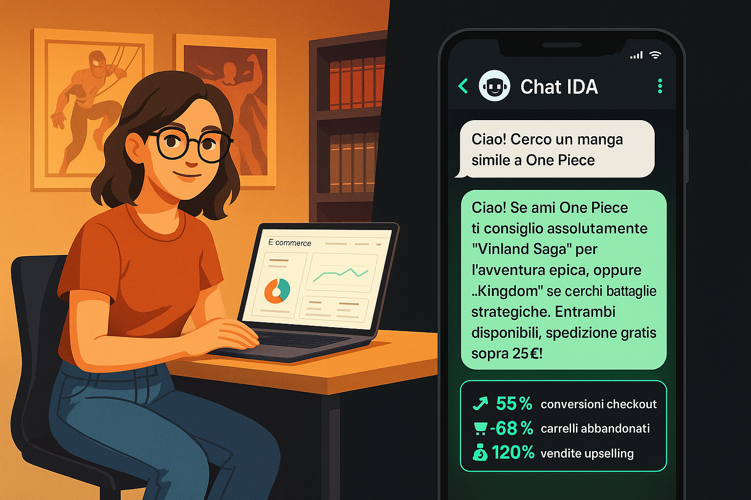 Case study E-commerce Fumetteria - Chat IDA per vendita online